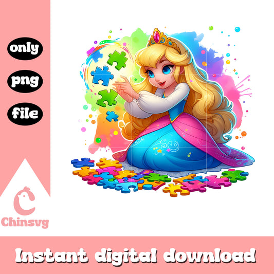 Cinderella autism png, autism awareness png, disney princess png