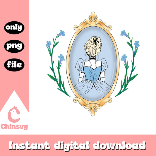 Cinderella back shadow png, disney princess png, mirror png