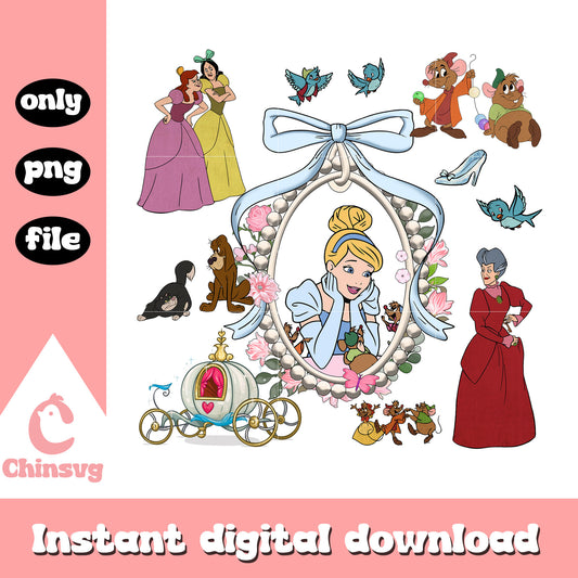 Cinderella princess and characters png, disney princess cinderella​​ png