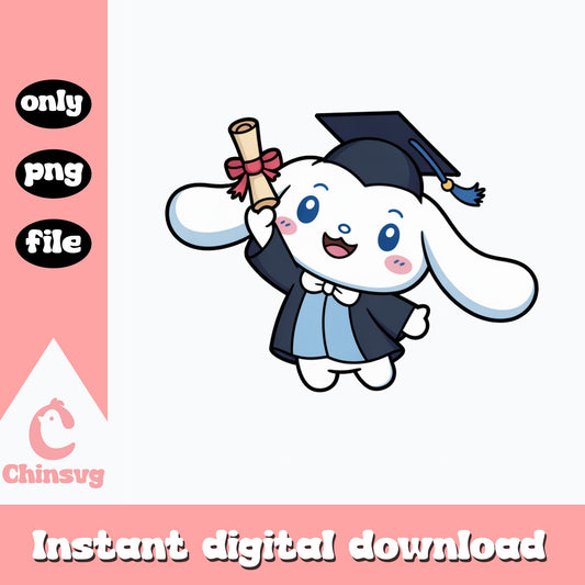 Cinnamoroll Graduation PNG, Sanrio Graduation PNG, Cute Bunny PNG