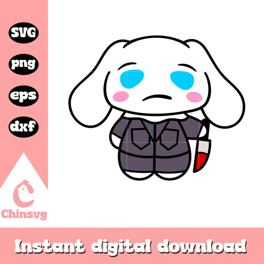 Cinnamorolls michael myers svg, halloween cinnamoroll​ svg