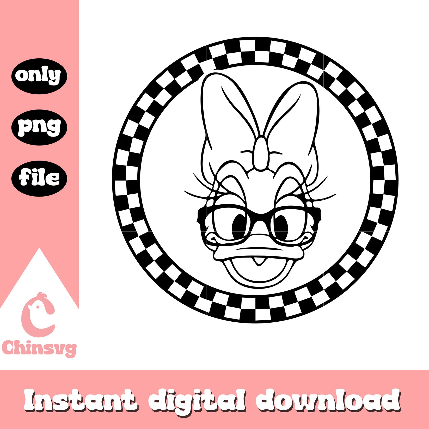 Circle checkered pattern daisy png, daisy duck png, disney png – Chinsvg