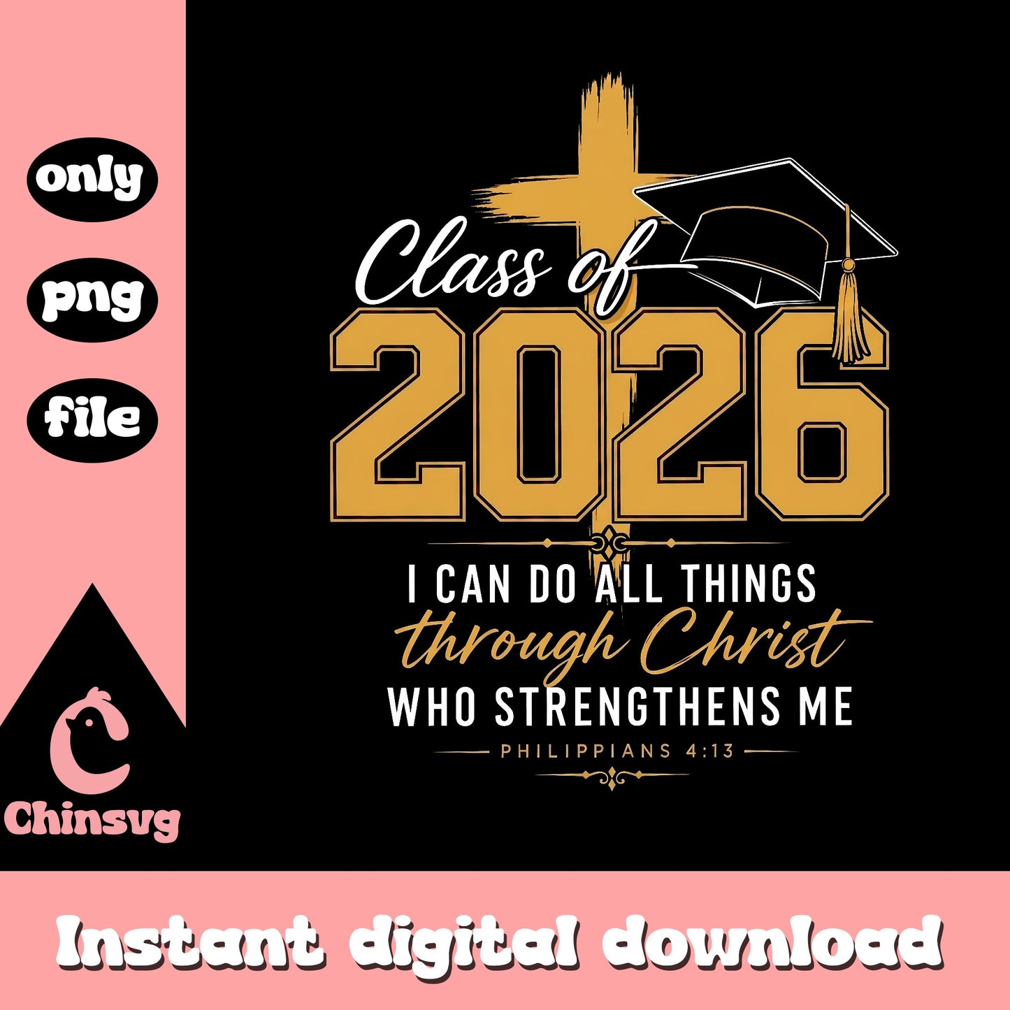 Class Of 2026 Graduation PNG, Christian Faith Graduate, PNG File