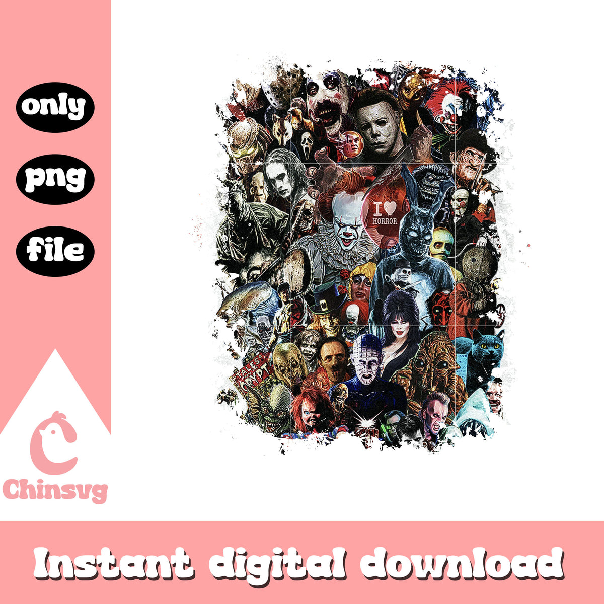 Classic horror movie characters canvas png, horror movie png – Chinsvg