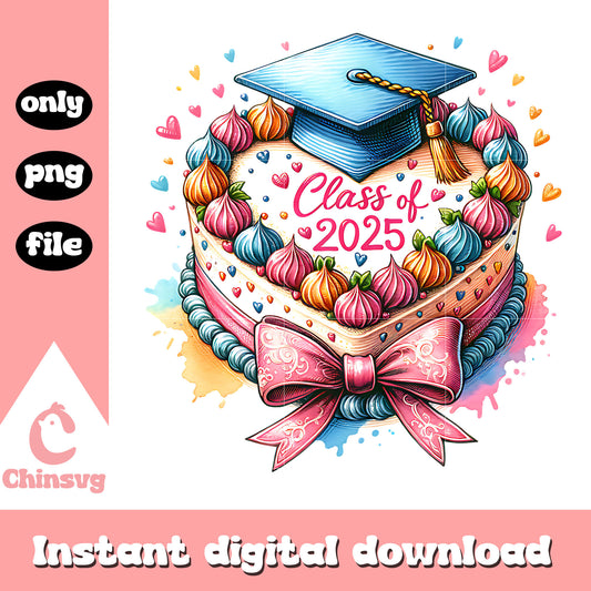 Class of 2025 heart cake png, class of 2025 png, graduation day​ png