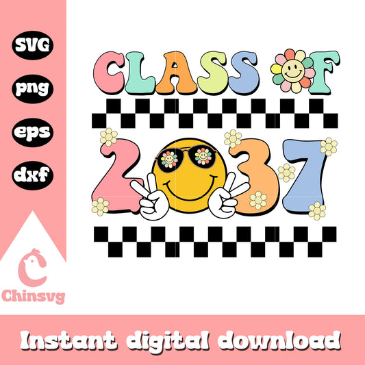 Class of 2037 font design svg, back to school svg, school svg