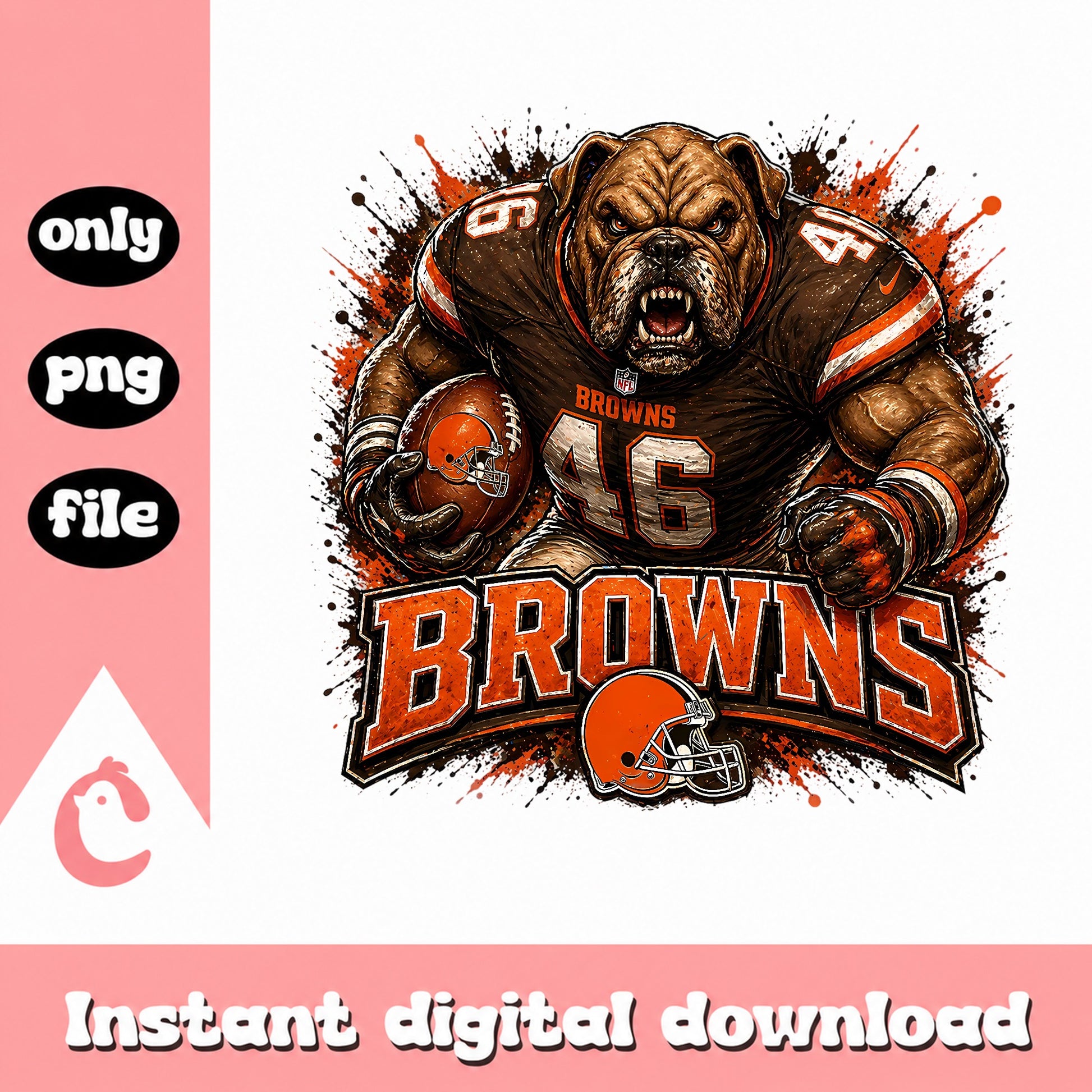 Cleveland Browns Mascot PNG, Browns Football Fan Shirt, NFL PNG