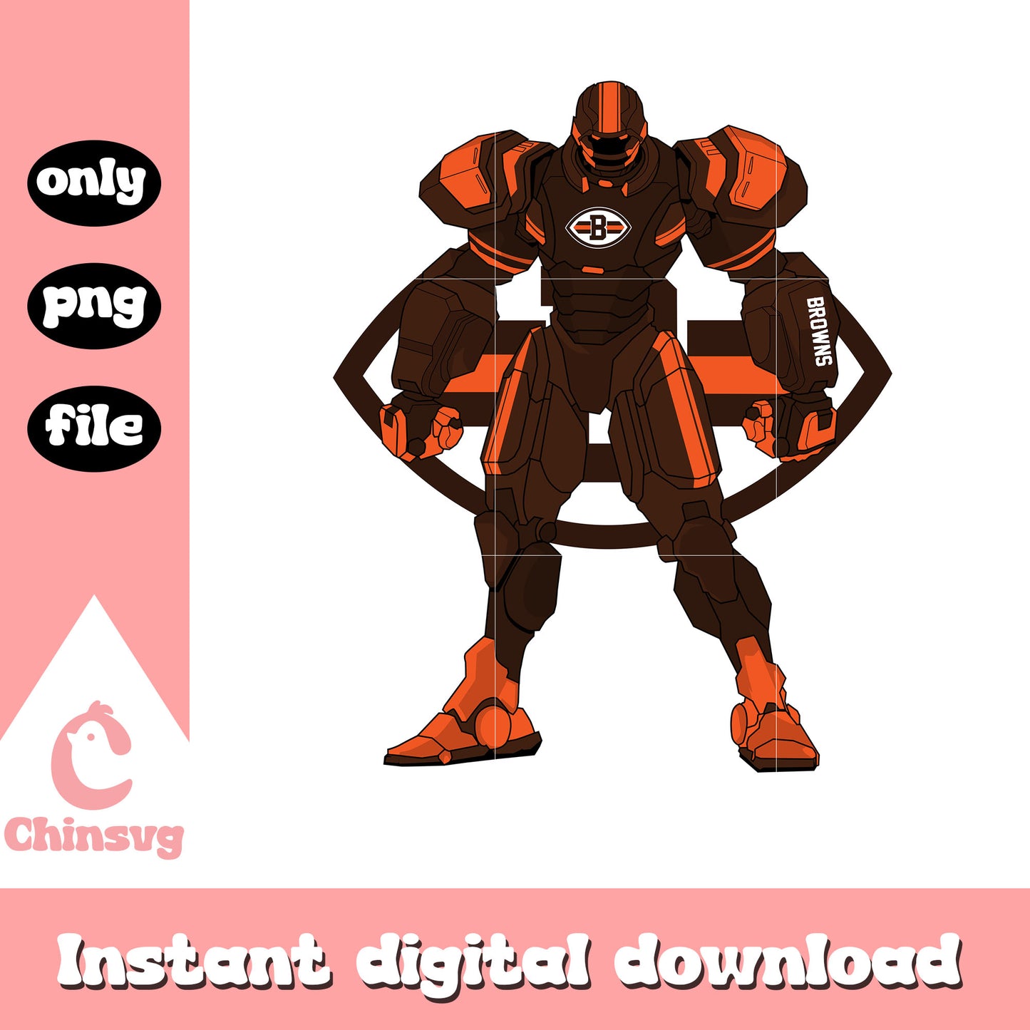 Cleveland browns design robot png, nfl cleveland browns​ png