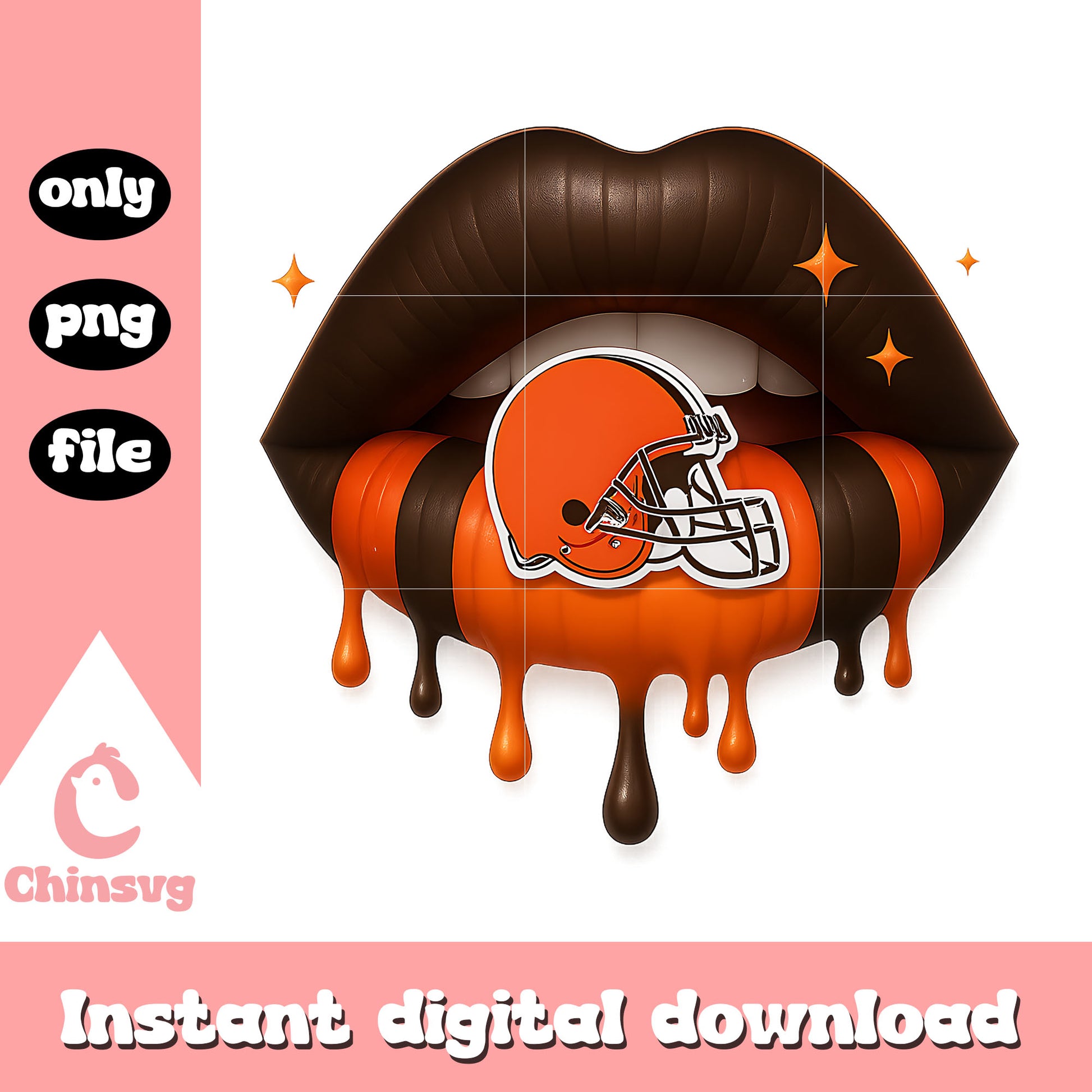 Cleveland browns dripping lips png, cleveland browns logo png