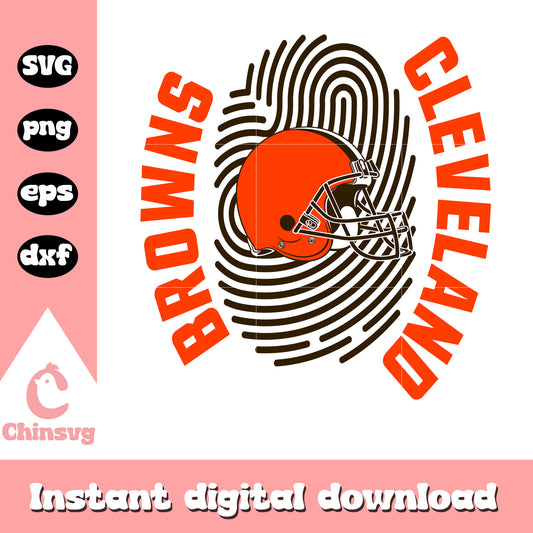 Cleveland browns fingerfrint logo design svg, cleveland browns brownie logo svg