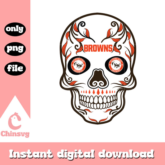 Cleveland browns football skull design svg, nfl sport svg