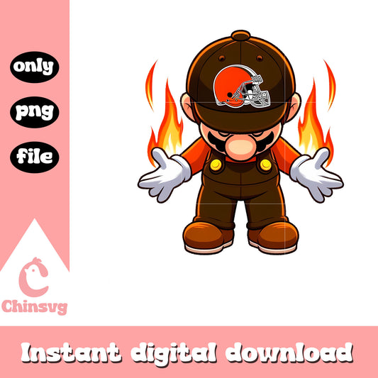 Cleveland browns mario design png, nfl cleveland browns​​ png
