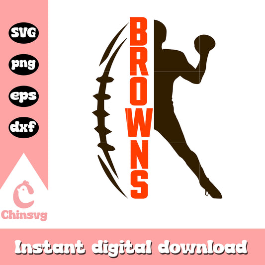 Cleveland browns nfl ball player svg, football cleveland browns svg
