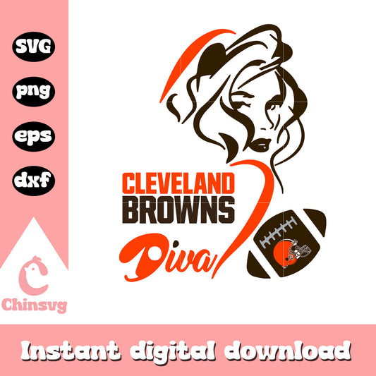 Cleveland browns nfl diva girl svg, cleveland browns original logo svg