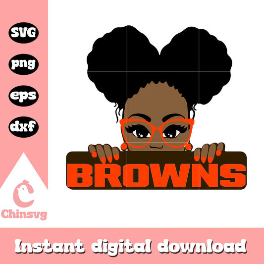 Cleveland browns nfl fan girl svg, nfl cleveland browns svg
