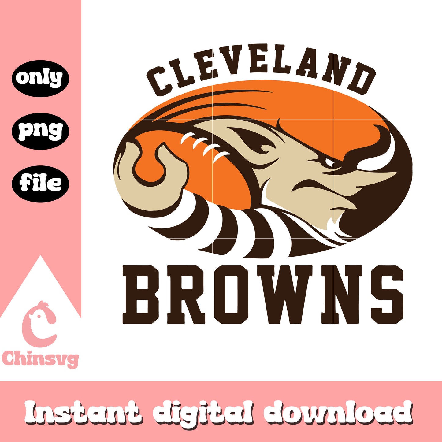 Cleveland browns nfl football logo design svg, nfl football svg