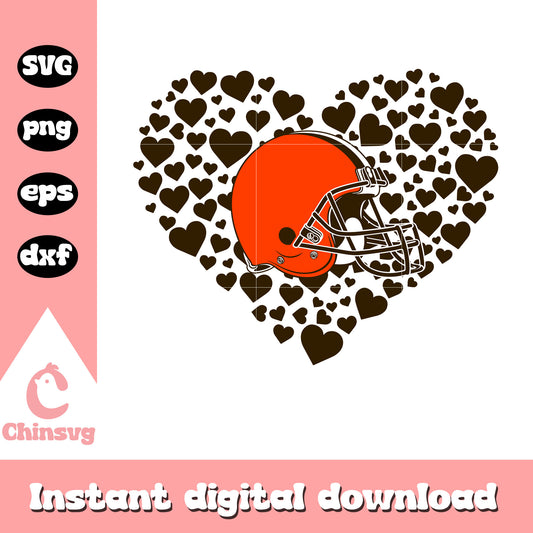 Cleveland browns nfl heart helmet svg, original cleveland browns logo svg