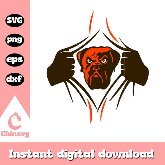 Cleveland browns nfl logo in heart svg, cleveland browns football svg