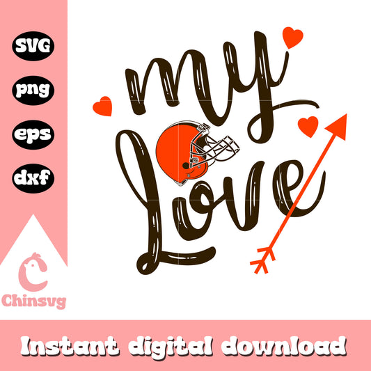 Cleveland browns nfl my love svg, nfl cleveland browns football svg
