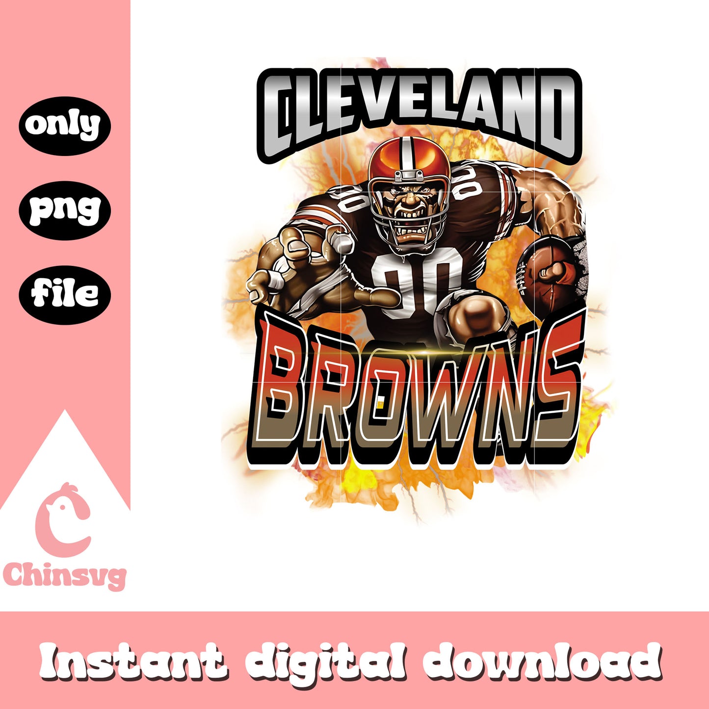 Cleveland browns pro custom png, nfl cleveland browns png