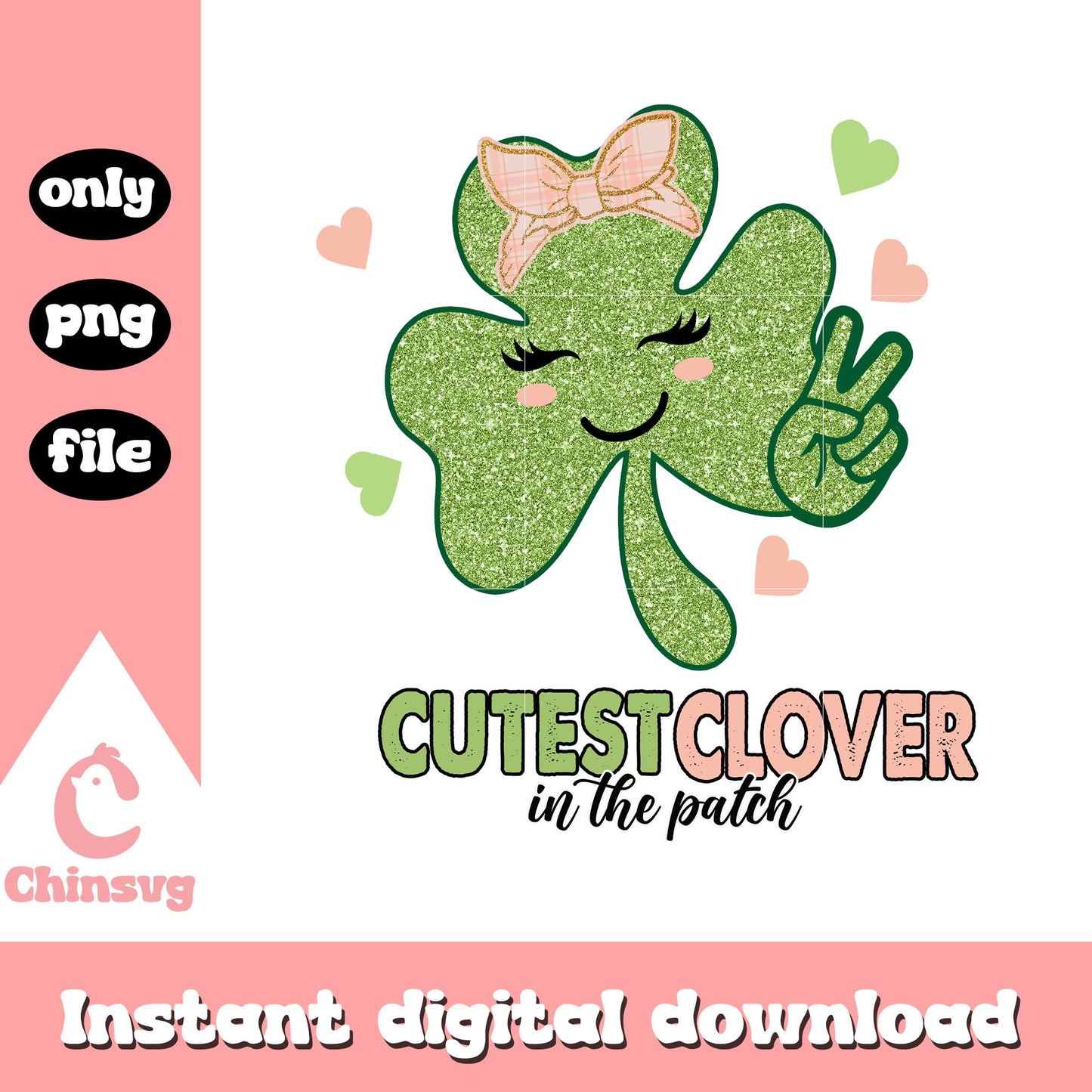 Clover cute st patrick’s png, st patricks day clover​ png