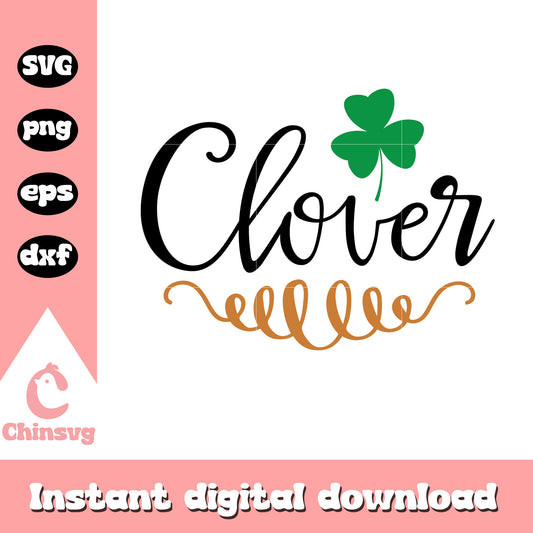 Clover patrick day font design svg, st.patrick's day svg