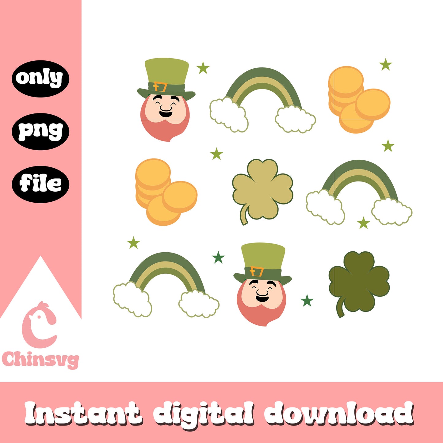 Clover rainbow patrick’s png, clover st patrick day​​ png