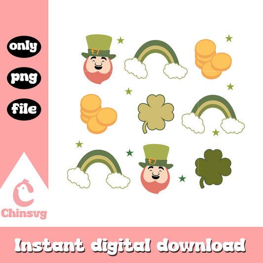 Clover rainbow patrick’s png, clover st patrick day​​ png