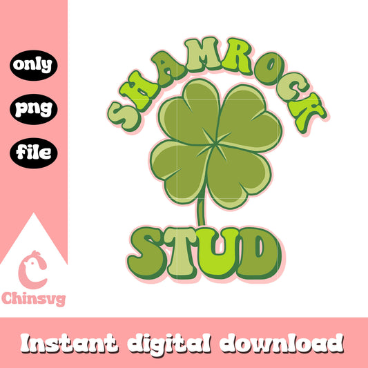 Clover stud patrick’s png, 4 leaf clover st patrick's day​ png