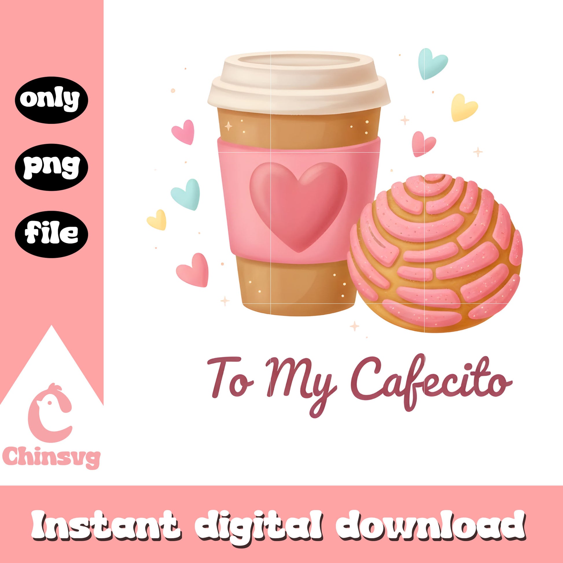 Coffee conchas love valentine png, valentines day love​​ png