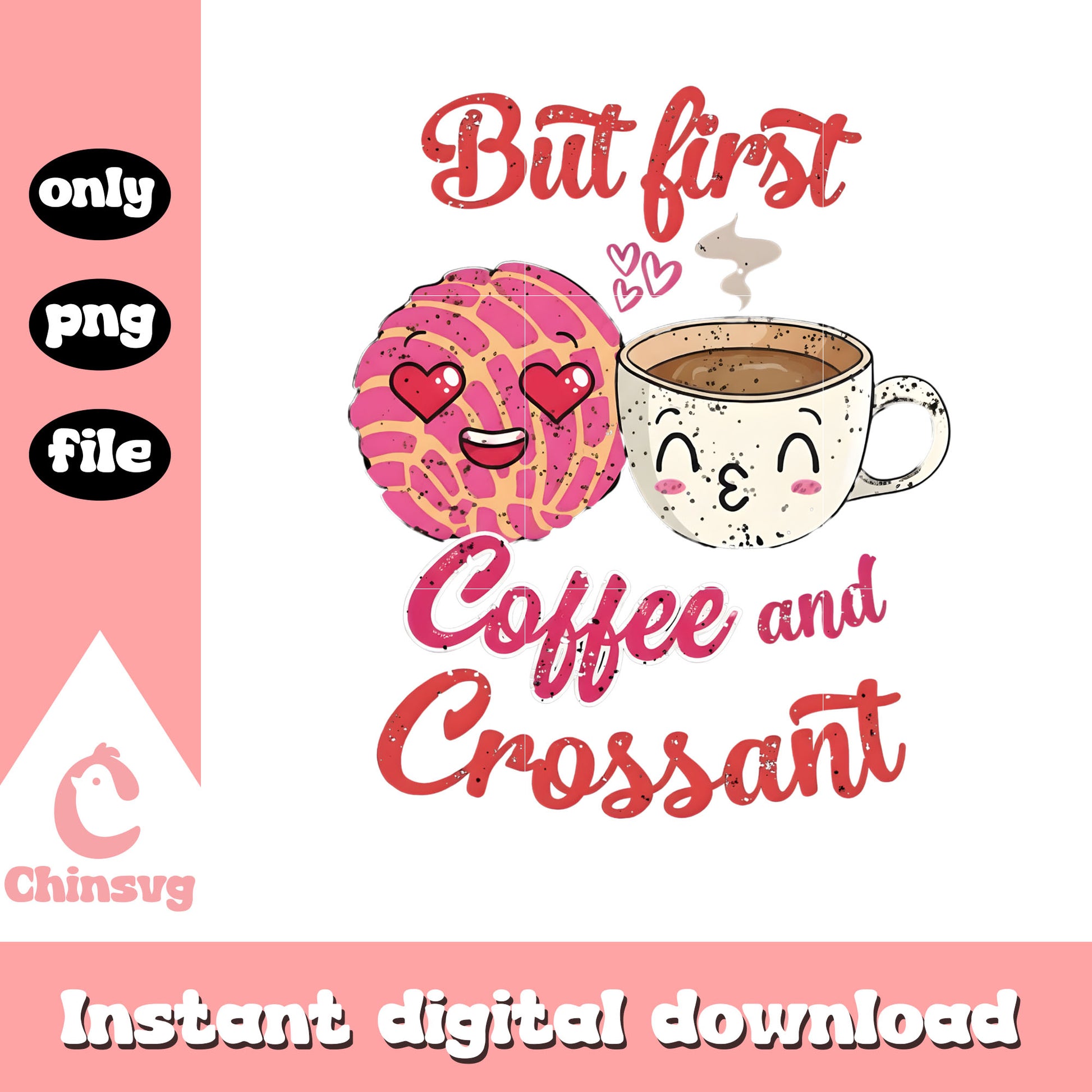 Coffee cute conchas mascot png, valentine's day coffee​​ png