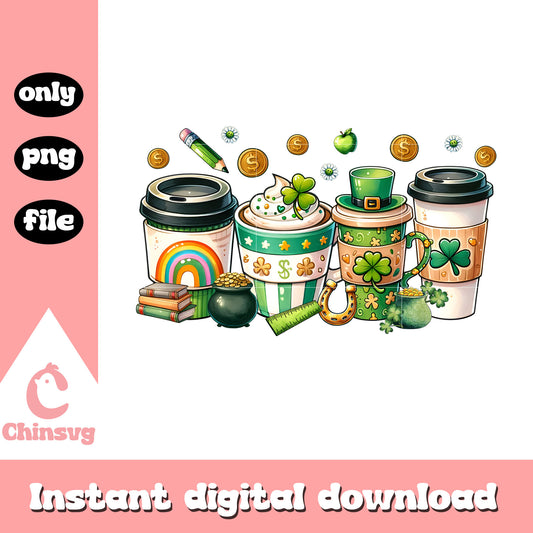 Coffee design st patrick’s png, st patrick day coffee drinks​​ png