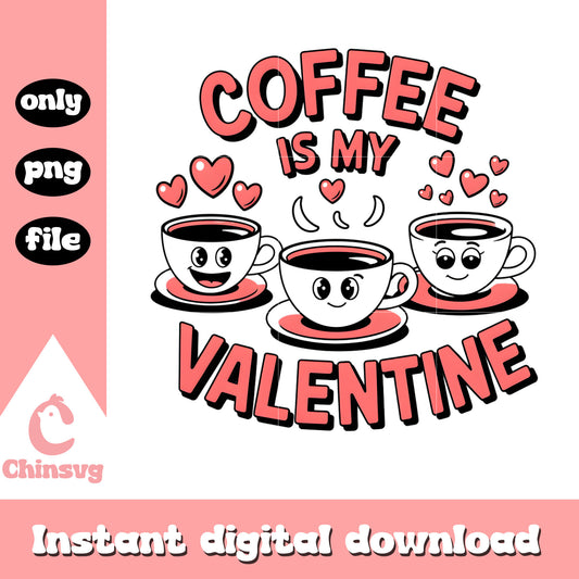 Coffee draw love valentine png, valentines and coffee png