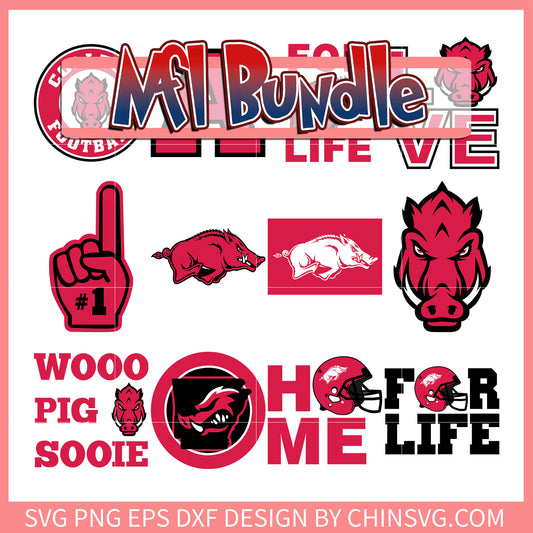 Collage football for life bundle svg, nfl football svg
