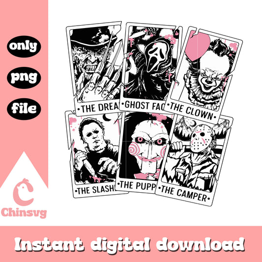 Collage picture spooky killer film design png, collage horror png