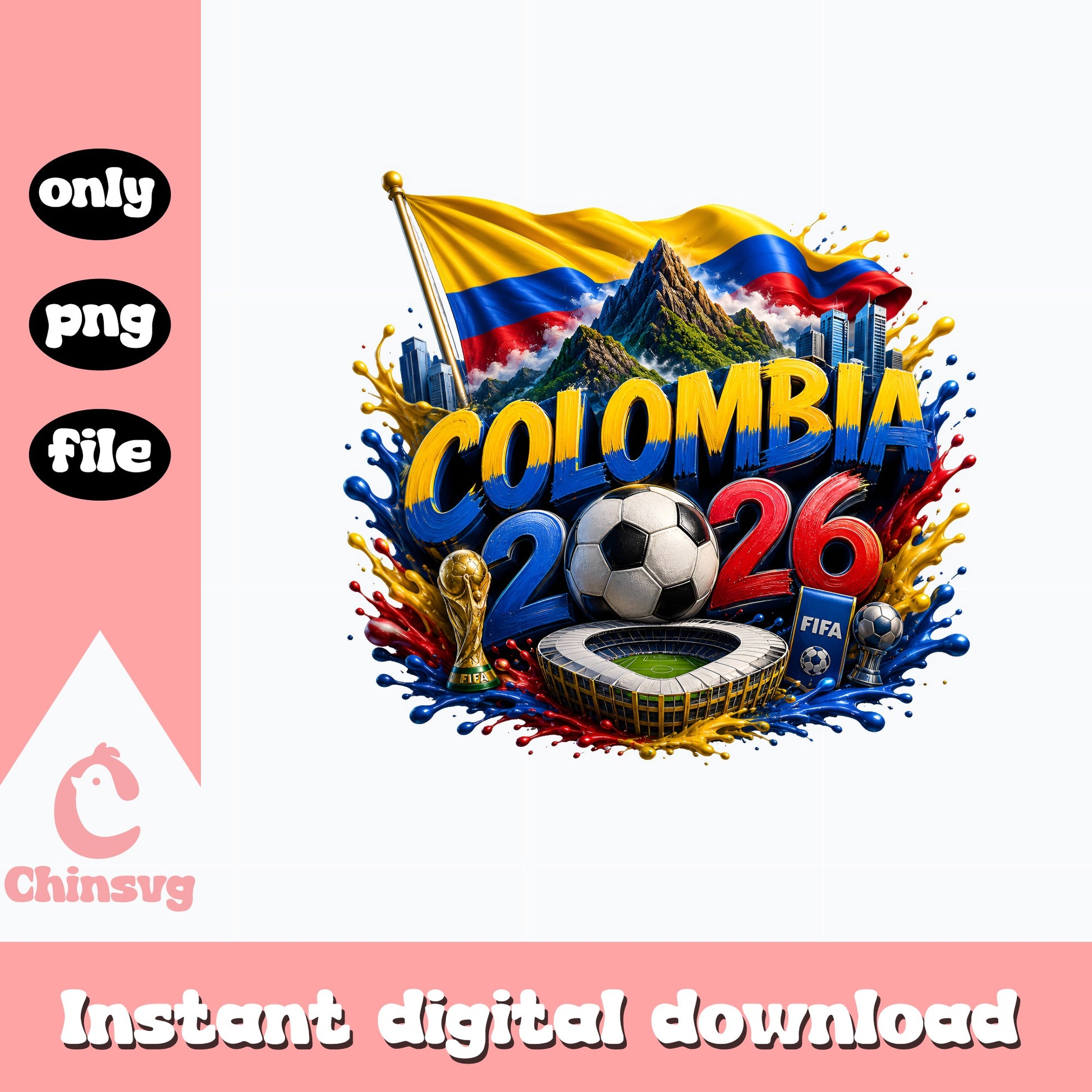 Colombia 2026 World Cup PNG, Soccer Football Fan Shirt, FIFA PNG