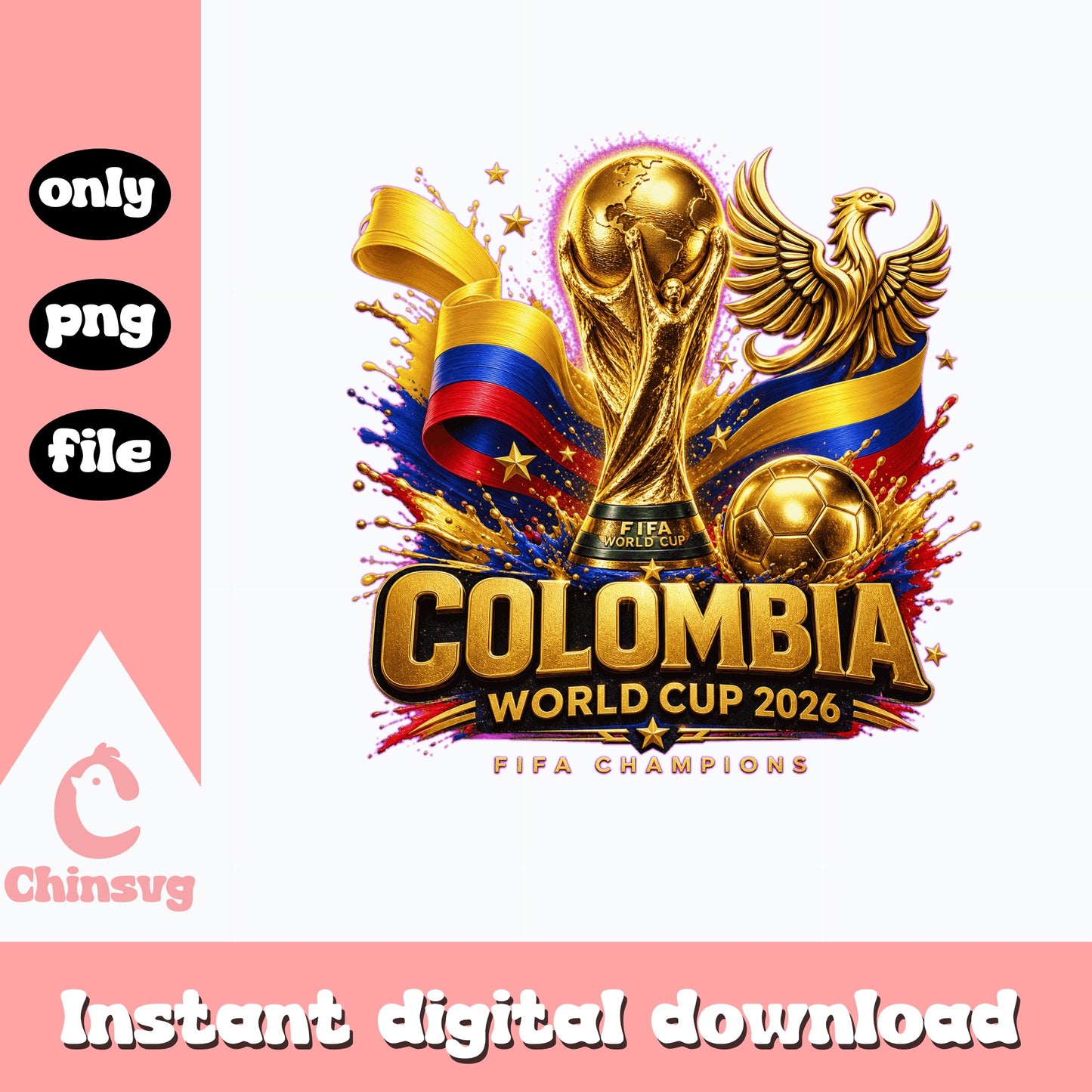 Colombia World Cup 2026 PNG, FIFA Champions Soccer PNG, Colombia Flag PNG