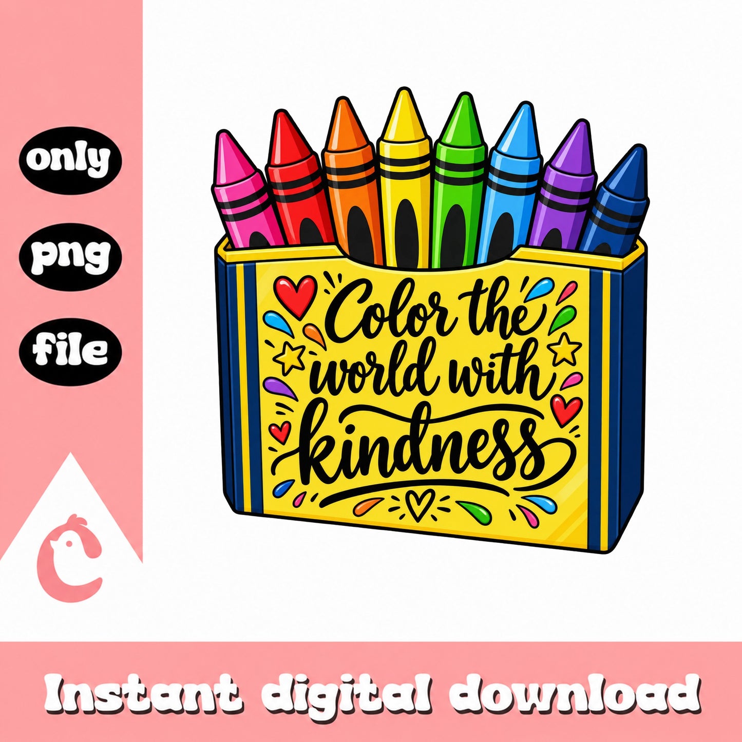 Color The World With Kindness Crayon Box, Teacher Appreciation, PNG