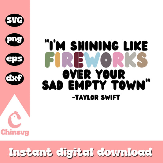 Colorful Fireworks Typography svg, Festive Decor svg, quotes svg