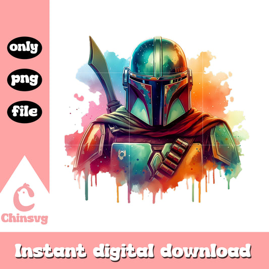 Colorful din djarin character design png, mandalorian png