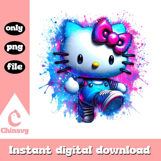 Colorful hello kitty design png, hello kitty character png