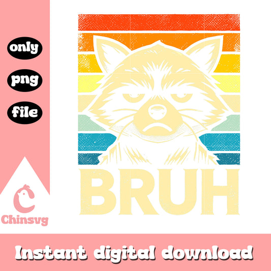 Colorful raccoon bruh design png, raccoon png, logo design png