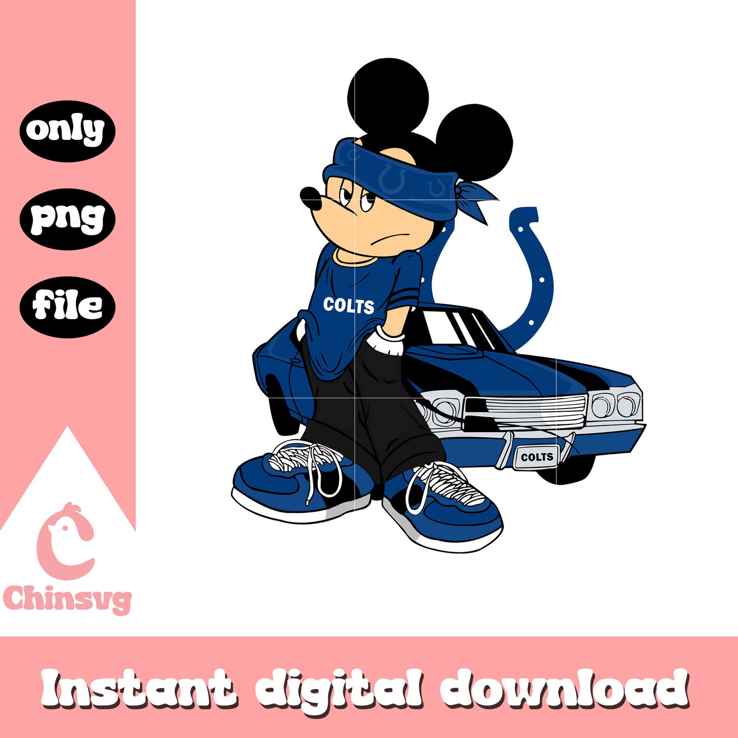 Colts mickey style logo png, indianapolis colts nfl​ png