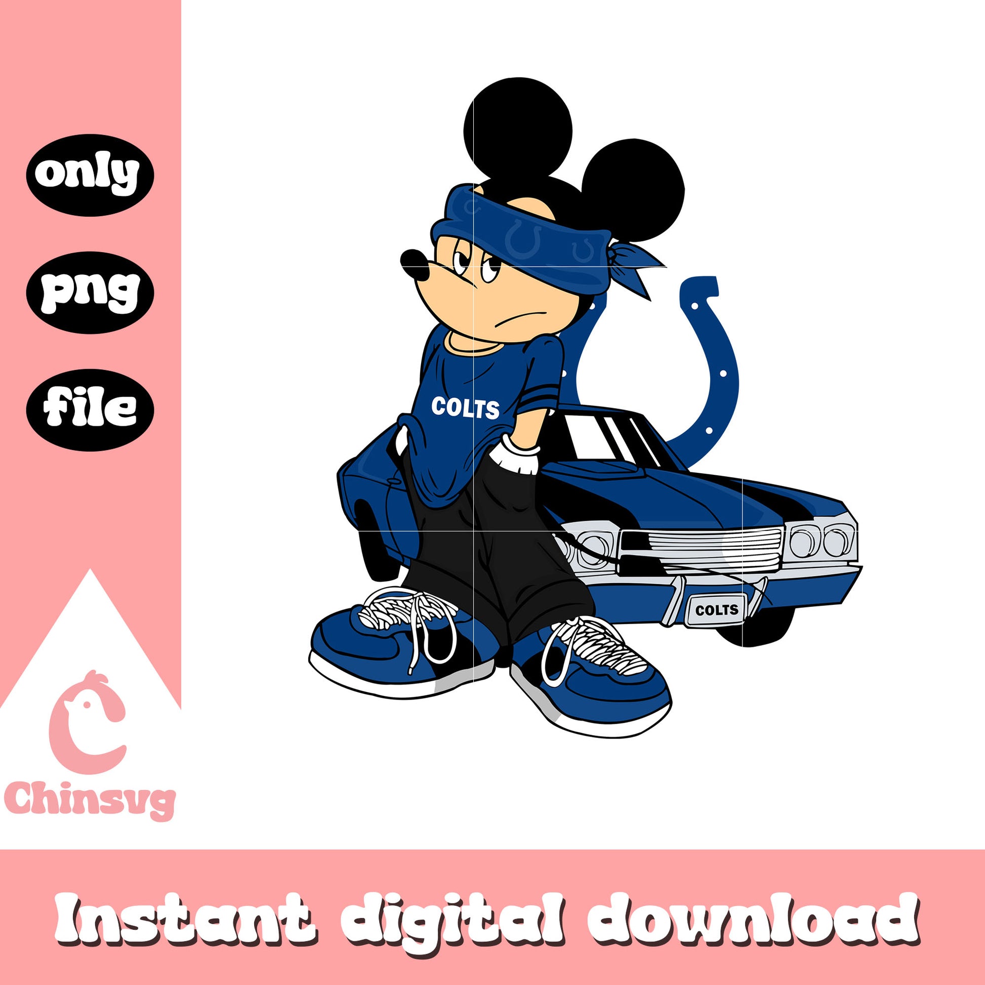 Colts mickey style logo png, indianapolis colts nfl​ png