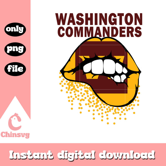 Commanders red lips design png, nfl washington commanders​ png