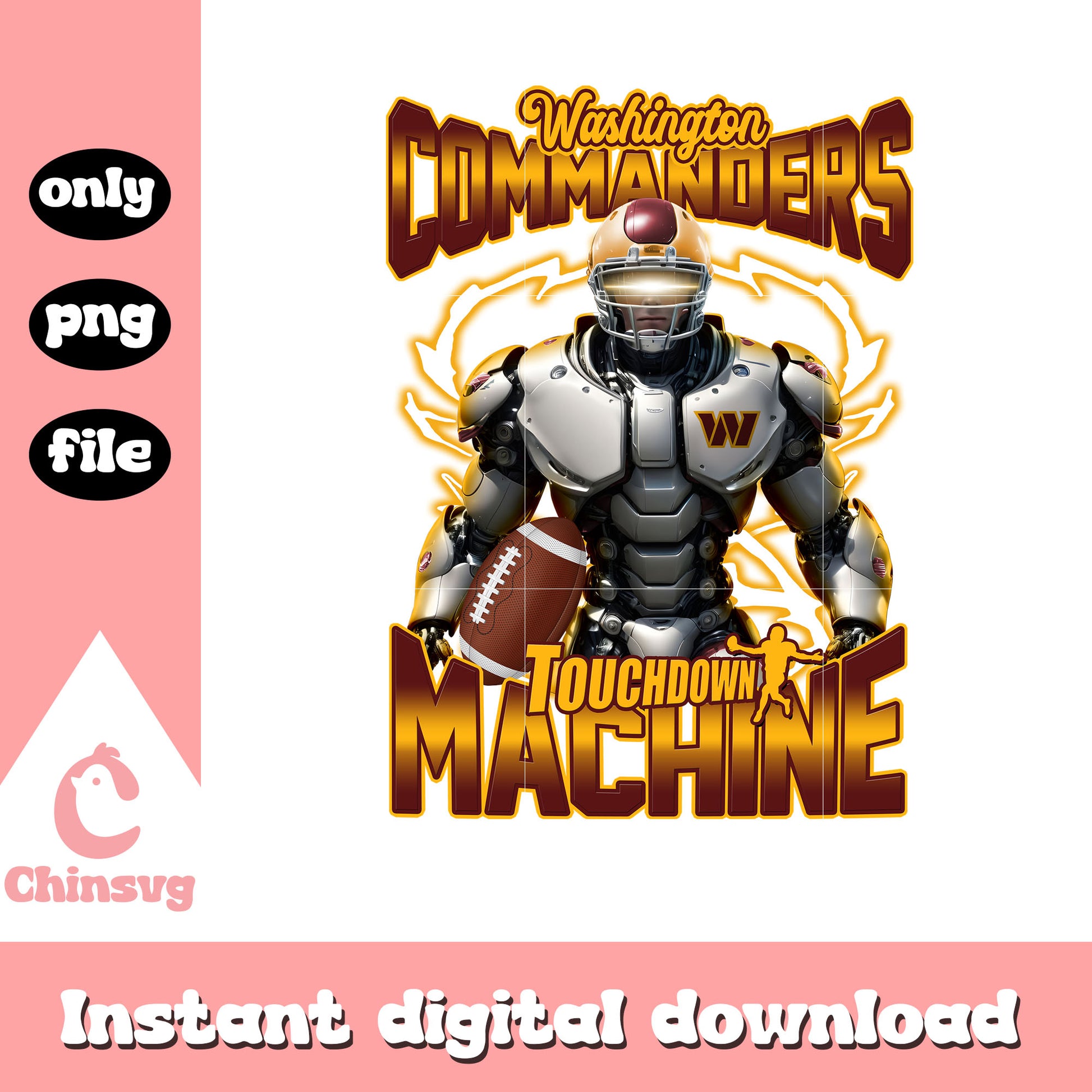 Commanders robot gold logo png, nfl washington commanders​ png