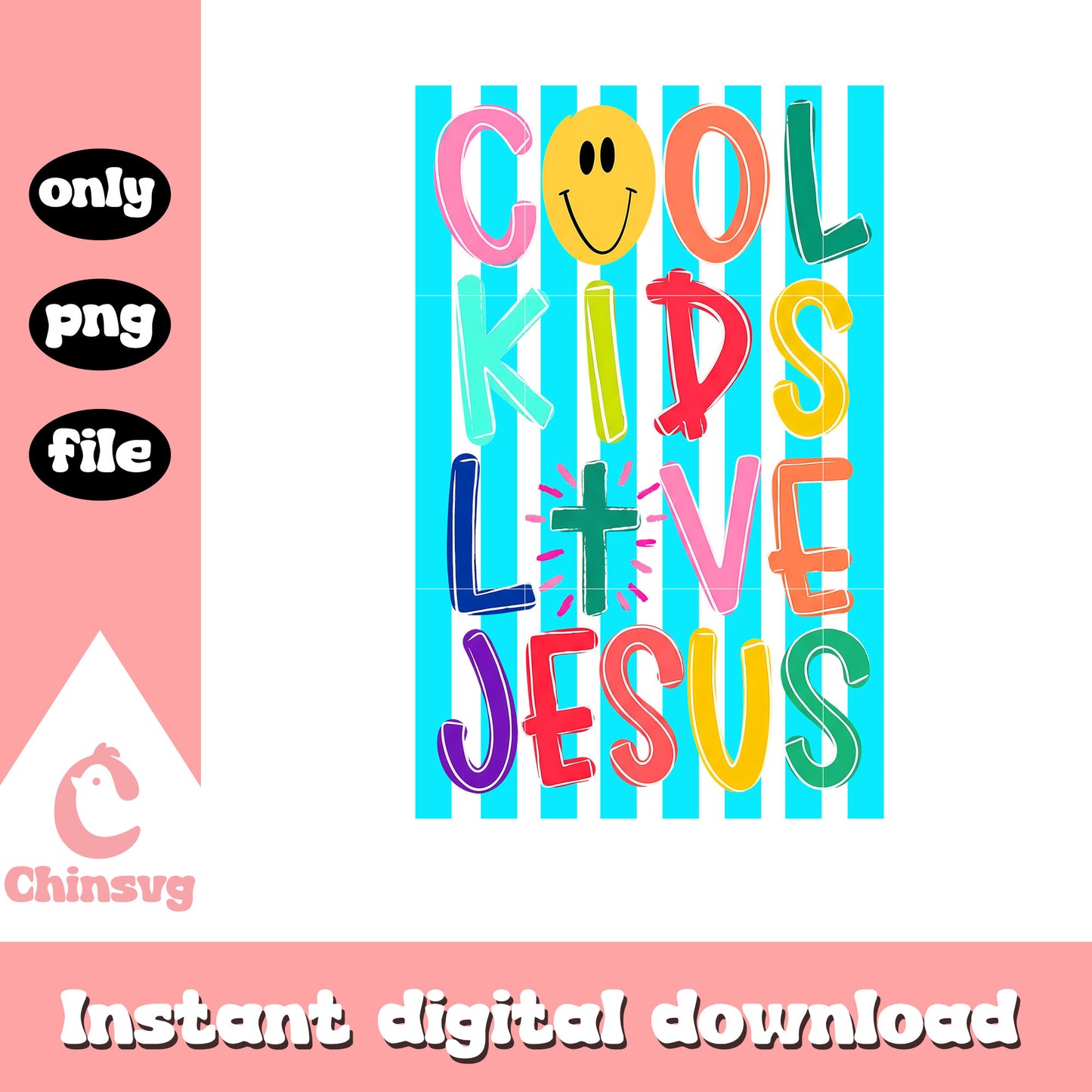 Cool moms love jesus stripes png