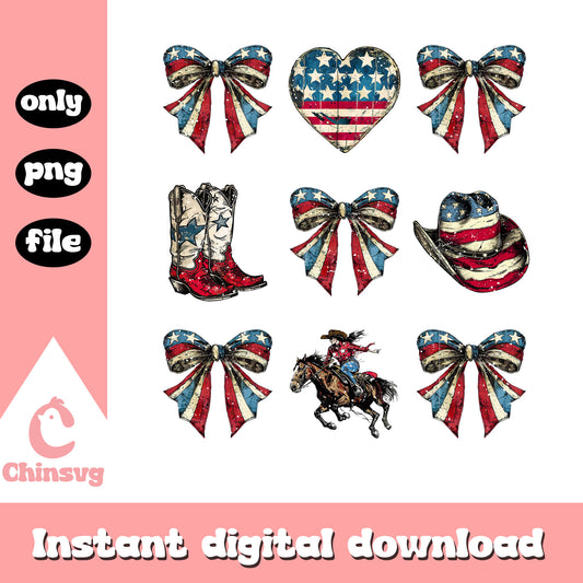 Coquette 4th of july design png, 4th of july decoration png