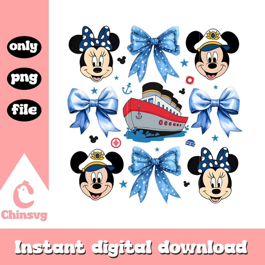 Coquette Bow Mickey Cruise Png, mickey and minnie cruise png