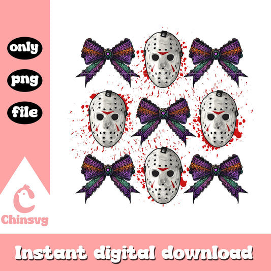 Coquette bow jason voorhees halloween png, jason voorhees png